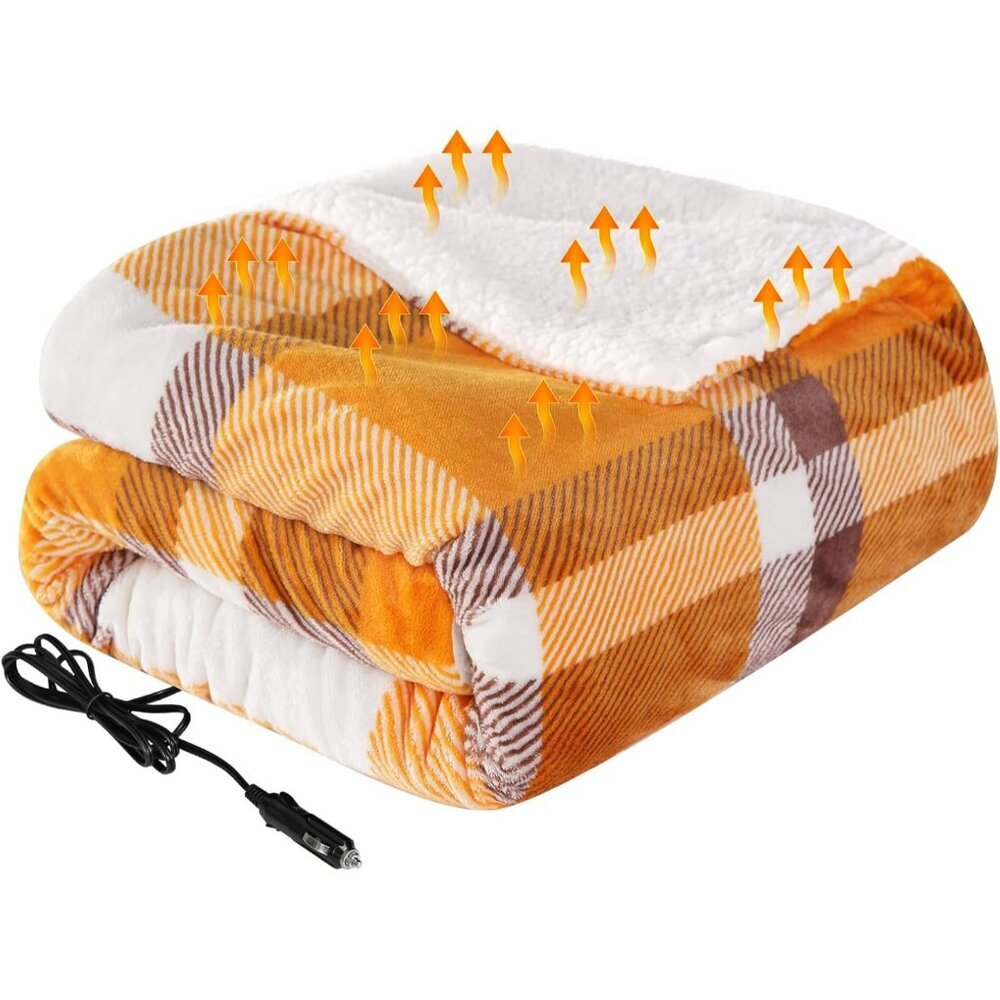 Heated Car Blanket, 12-Volt Electric Blanket for Car, Truck, SUV, RV, Portable H